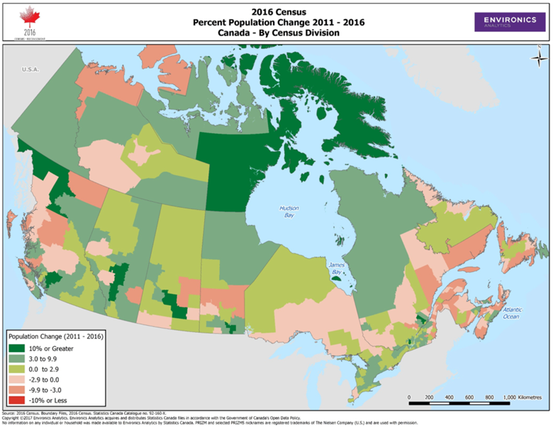 Canada population change 2016 Census