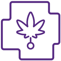 Icon of a cannabis leaf inside a box
